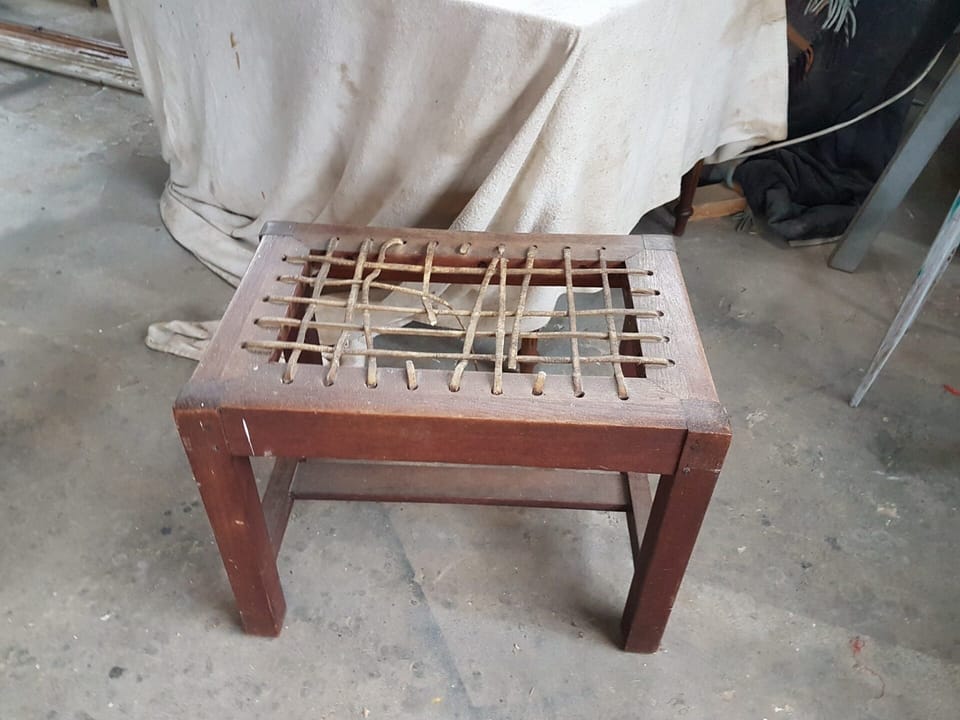 Nesting Table and Teak Stool