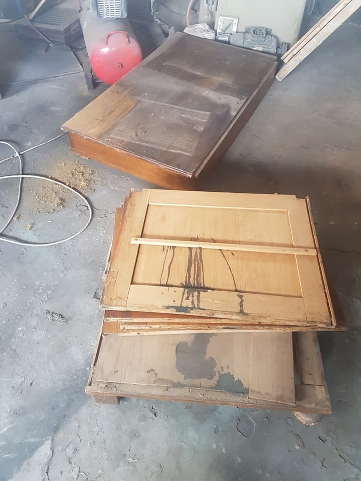 Table with Drawers — before restoration