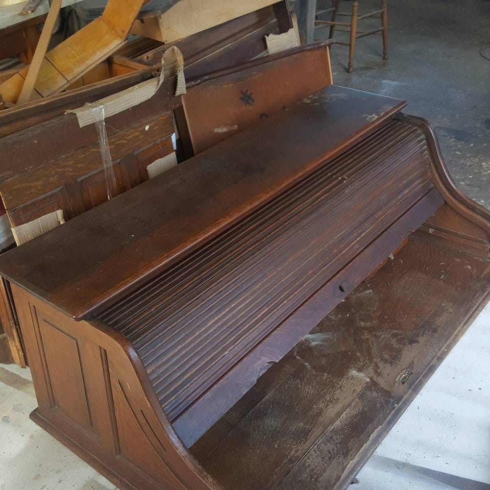 Rolltop desk — before restoration