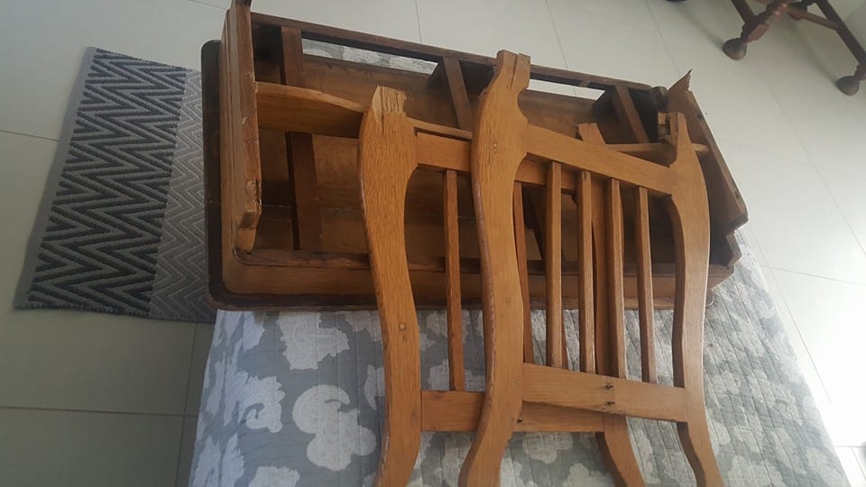 Oak desk — before restoration