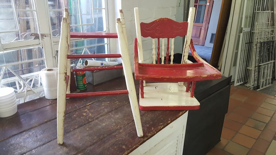 Child feeding chair — before restoration