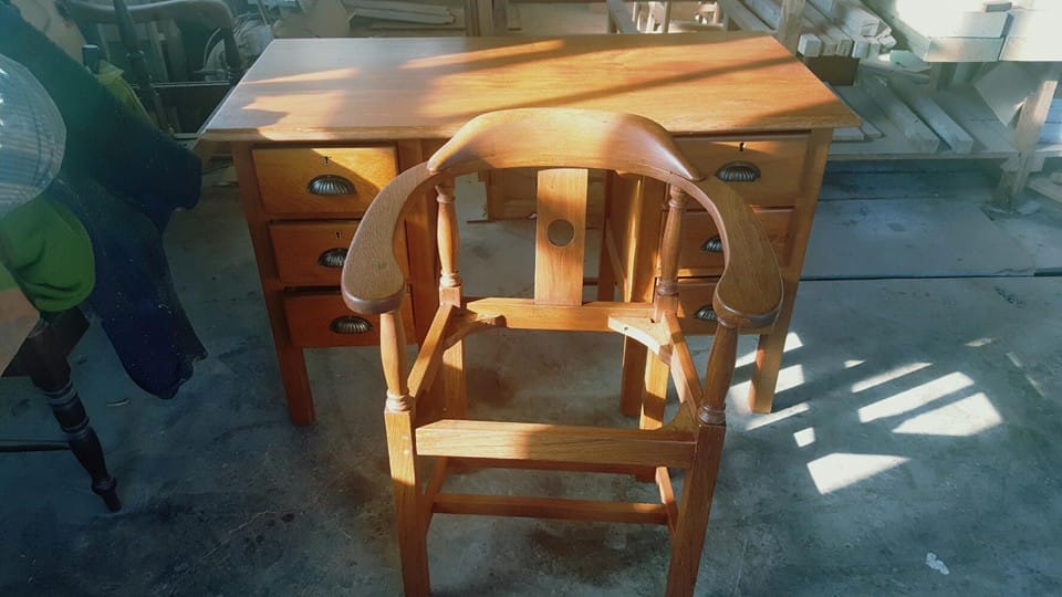Teak desk early 1900