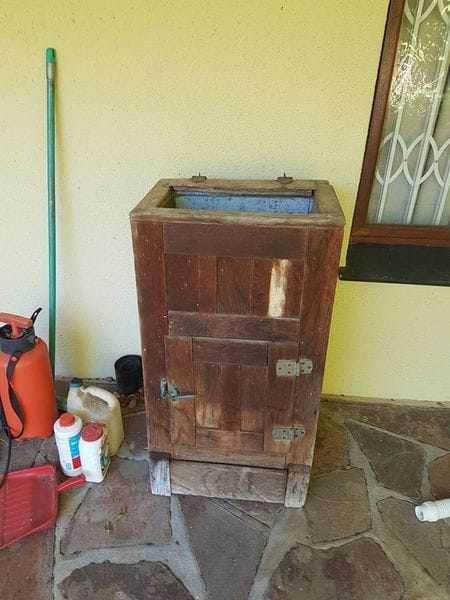 Early 1900's Ice Box — before restoration