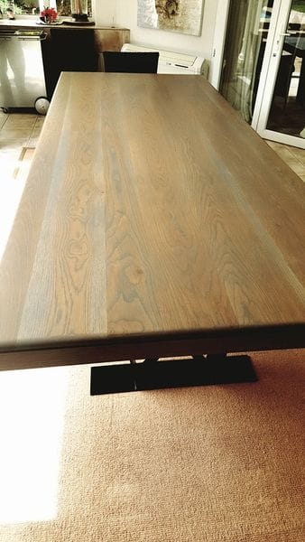 Oak dining table — before restoration