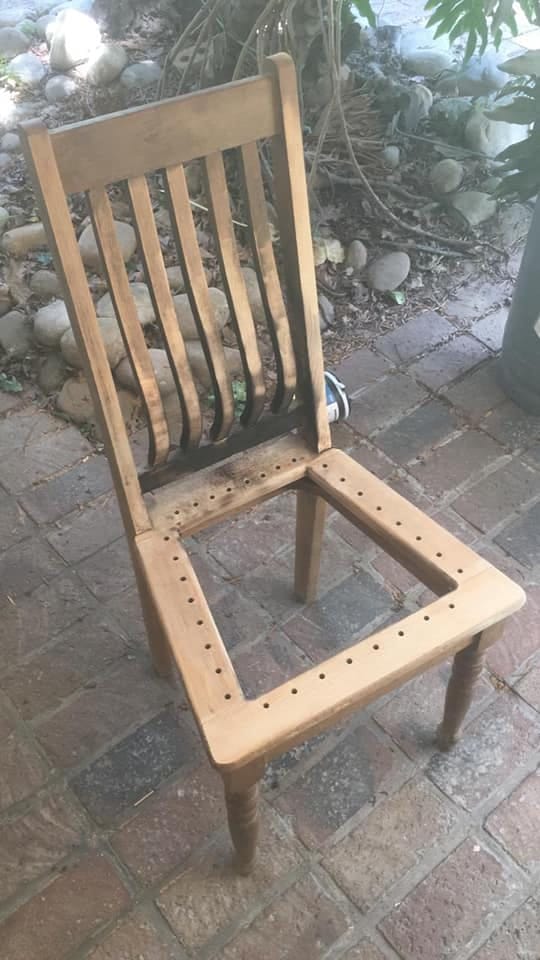 Burnt Oak chairs — before restoration