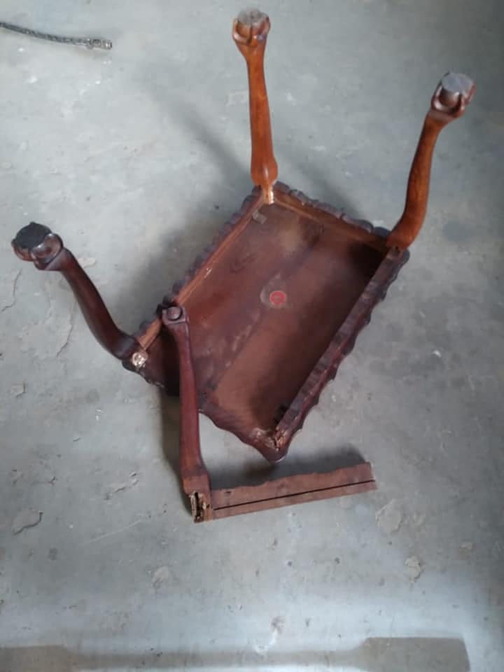 Lounge table — before restoration