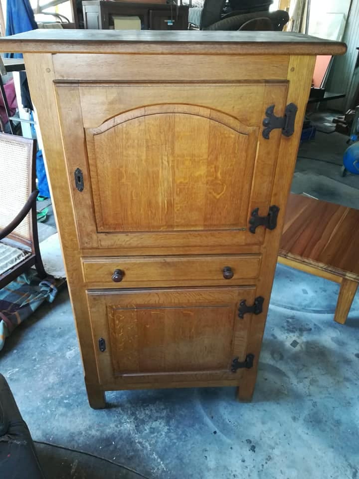 Oak cabinet — before restoration