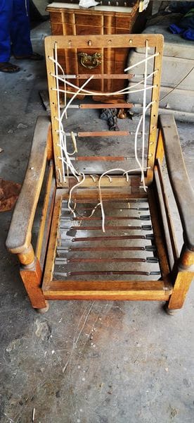 Refurbished Morris chair — before restoration
