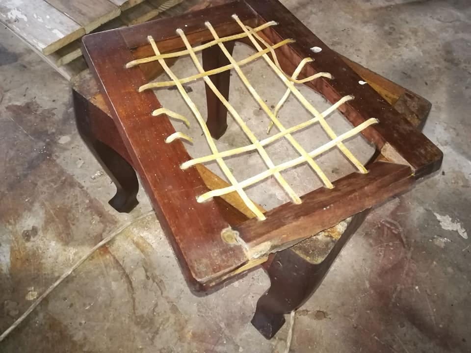 Riempie chair — before restoration
