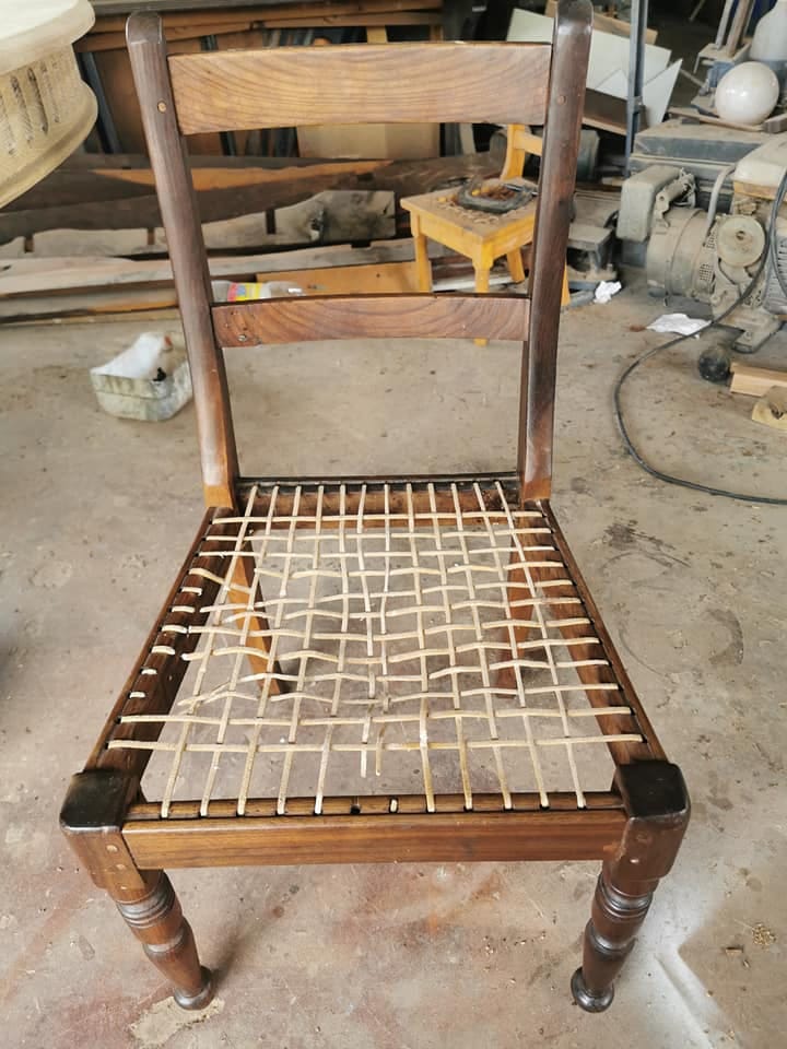 Refurbished riempies chair — before restoration