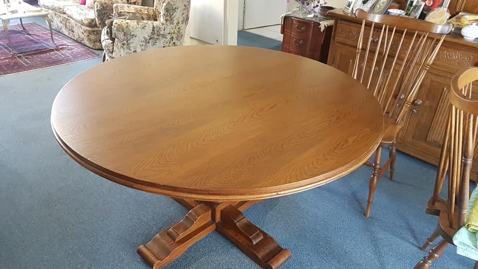 Round wooden table