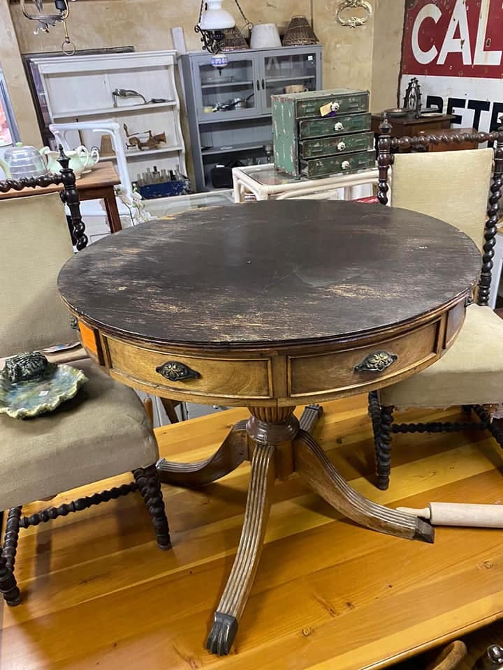 Restored round table — before restoration
