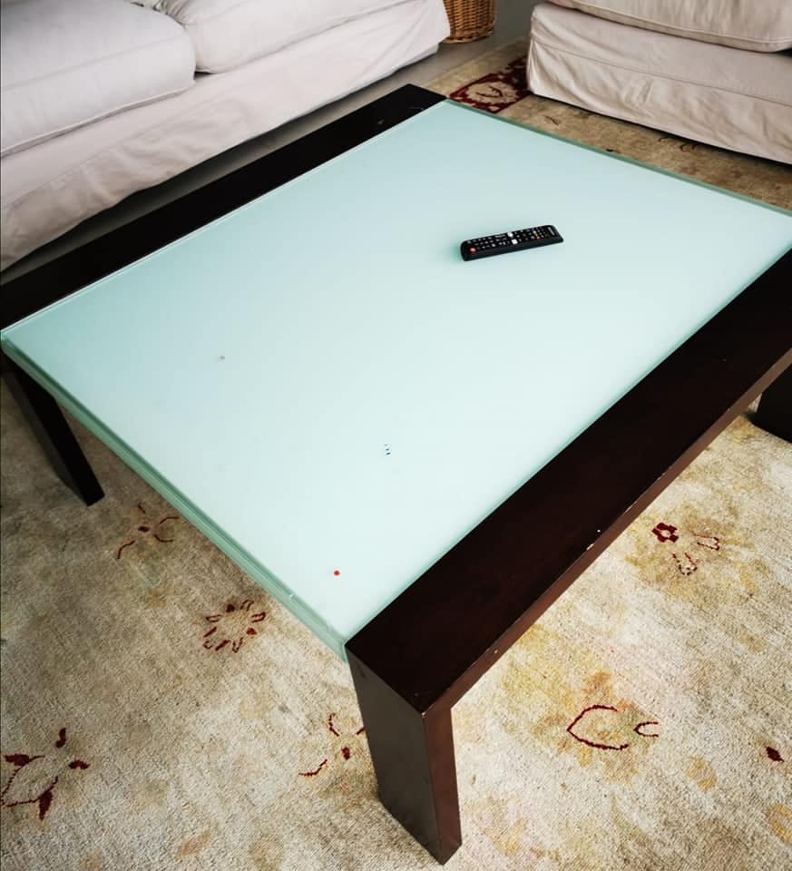 Vinyl coffee table — before restoration